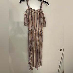 Striped Off the Shoulder Romper